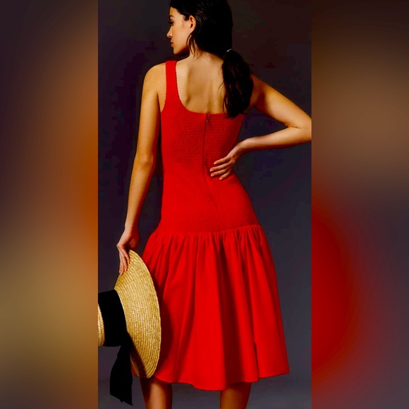 Hutch Sleeveless Smocked Drop-Waist Midi Dress - Picture 3 of 11